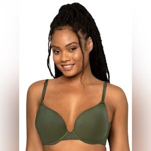 NEW Adore Me Bra 36DD Green Padded T-Shirt Bra Plunge & Racer Back